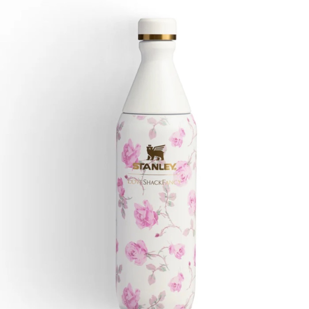 NIB The Stanley X LoveShackFancy All Day Slim Bottle Ribbon Rosa | 20 Oz